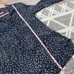 Ganni  Barra Crepe blouse in total eclipse‎ navy hidden buttons women’s size S Photo 4