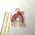 Pink macrame rainbow keychain Photo 6