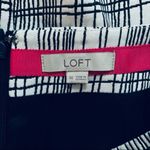Loft White & Black Stripe Patterned Mini Skirt Size 14 Photo 6