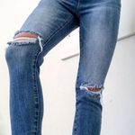 Revolve High Waisted Button Up Rip Knee Skinny Jean Photo 0