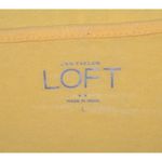 Ann Taylor LOFT Ladies Butter Yellow Sequin Blouse Top Size L Tunic Sparkle Photo 5