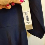 Kay Unger  Women's Pleated Crepe‎ Walk Thru Jumpsuit Navy sz 8 NWT Photo 3