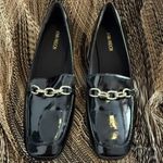 Block Heel Chunky Black Patent Leather Loafers Women's Size 9.5 Jenn Ardor NWOT Photo 4