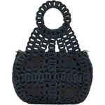 Patricia Nash  Chainlink Leather Woven Tote Bag Ticci Dark Denim NWT Boho Slouchy Photo 2