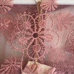 easel  Los Angeles Sheer Lace Tunic Size Large Dusty Pink Sheer Lace Mix Chic NWT Photo 7