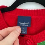 Gloria Vanderbilt Ugly Christmas Sweater Cardigan Medium  snowmen, stocking Color Photo 1