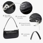 Black Faux Crocodile Leather Shoulder Bag Photo 6