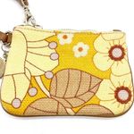 Spartina 449 Natural Linen Leather Yellow Floral Wristlet Pouch Daufuskie Island Photo 3