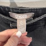 Chico's  Embellished Bootcut Jeans Black‎ Denim Size 0 Short Photo 1