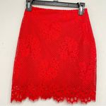 For Love & Lemons Red Lace Mini Skirt Womens S Girly Coquette Romantic Stretch Photo 0