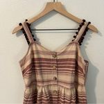Indya Earthen Striped Cotton Button Down Maxi Dress Boho NWT Size M Red Size M Photo 2