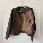 Ralph Lauren Lauren Ralph Jeans Co Brown Corduroy Collar Denim Jean Jacket Womens Size L Photo 2