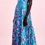 Blue and Black Printed Floral Maxi Dress Size M Size M Photo 0