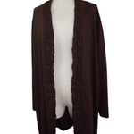 Women's Roaman's Brown Cotton & Polyester Blend Cardigan Photo 1