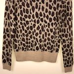 Ann Taylor Women’s Cheetah Print Wool Blend Knit Crew Neck Long Sleeve Sweater Photo 2