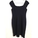 Jigsaw Square Neck Sleeveless Fitted Wool Blend Dress Black 12 NEW Photo 1