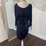 Rock & Roll Cowgirl  Romantic Goth Grunge Black Studded Cinched Midi Dress L Photo 4