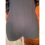 Free People  Black Ruffle Top Bodysuit sz S Photo 3