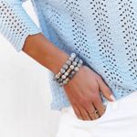 VICI KARMA BEADED BRACELET - GREY AGATE Photo 3