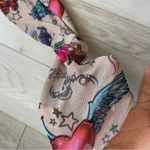 Delia*s Y2K Top butterfly tattoo long sleeve womens Black (large) kidcore punk Photo 6