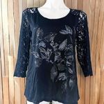 Buckle ’s Daytrip Black Lace Top, Size Large New w/Tag Photo 0