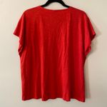 Chico's  Red Lace V-neck 100% Cotton Short Sleeve Shirt Basic Women's size 3 / XL Photo 5