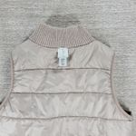 Joie  Reversible Cable Knit Puffer Vest Women’s M Beige Oatmeal Zip Mock Neck Photo 14