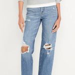 Old Navy Womens Distressed Ripped Knee Medium Wash High Rise O.G. Loose Jeans Photo 0