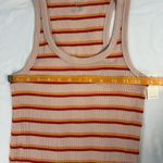Aerie NWT Size S Orange Stripe Boyfriend Scoop Waffle Knit Tank Racerback Cotton Photo 5