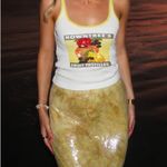 Anthropologie  Sequin Skirt Midi Green Photo 1