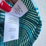 Rails Sonora Top Augusta Mini Check Teal Blue Smocked Blouse Size M Photo 5