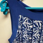 Perceptions  Blue and White Leaf Print Maxi Dress Photo 4