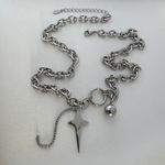 Adjustable Link Chain Star Necklace for Men Women,Hip Hop Punk Unisex Style Silver Photo 4