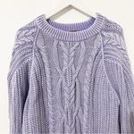 Free People  Frankie Cable Knit Sweater Heavenly Lavender Size XL Photo 5