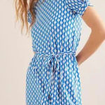 Boden Knot Detail Jersey Geo Mini Dress Size US/2R Blue Photo 0