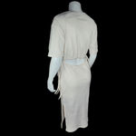 4th and Reckless Womens Small Cream Textured Midi Dress Cutout Short Sleeve Photo 6