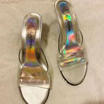 Fanfares Vintage  iridescent rainbow silver heels Photo 2