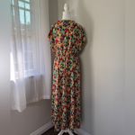 Emery Rose Multicolored Floral Print Button Front Short Sleeve Maxi Dress Red Size XL Photo 5