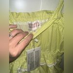 NWT Gipsy Queen Gingham Print Lace & Lime Green Mini Dress Photo 4