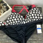 Jag jeans Jag Black & White Polka Dot Shadow Bikini 2 Piece Swim Bathing Suit NEW XL Photo 4