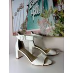 Chinese Laundry  White Embossed Croc Block Heel Open Toe Sandals Faux Leather 11 Photo 6