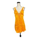 ZARA  Orange Contrasting Satin Effect Slip Dress Size M Photo 6