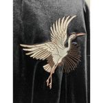 Aself Velvet Crane Embroidered Crop Sweater Women's Size S Asian Inspired Black Photo 7