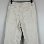 Good American Jeans Women's 6/28 Ivory Denim Straight Leg Icon Cutout Bone Retro Photo 2