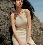 Reformation  Brandon Open Knit Mini Dress Gossamer Organic Cotton Open Back M Photo 1