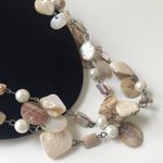 Vintage Long Boho Shell Style Necklace White Photo 3