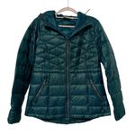 Athleta Goose Down Lightweight Puffer Parka Winter Jacket Coat Green Small Photo 0