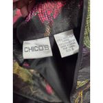 Chico's  100% Silk Hand-Beaded Black Pink Red Jacket Blazer Size 3 - XL 16/18 Photo 4