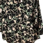 Kaileigh Kaleigh Black Floral Quarter Length Sleeve Blouse Sz M Photo 2