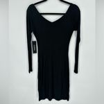 Bebe Long Sleeve Logo Dress Swarovski Crystal Rhinestone Black Style 701822 Sz S Photo 8